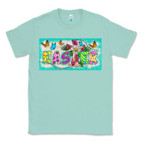 Seafoam easter cross license plate template Classic Tee - BarkalooDesign