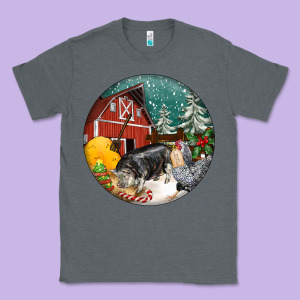Christmas On The Farm Classic Tee Designed By Fadigitalartstudio