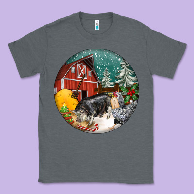 Christmas On The Farm Classic Tee Designed By Fadigitalartstudio