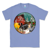 Colony Blue Christmas On The Farm Classic Tee - FaDigitalArtStudio