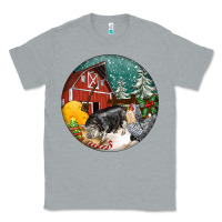 Heather Grey Christmas On The Farm Classic Tee - FaDigitalArtStudio