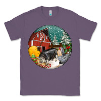 Lavender Christmas On The Farm Classic Tee - FaDigitalArtStudio
