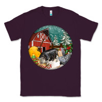 Plum Christmas On The Farm Classic Tee - FaDigitalArtStudio