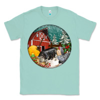 Seafoam Christmas On The Farm Classic Tee - FaDigitalArtStudio