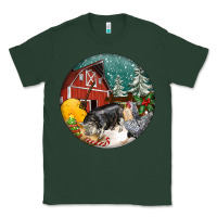 Sports Green Christmas On The Farm Classic Tee - FaDigitalArtStudio