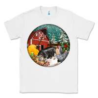 White Christmas On The Farm Classic Tee - FaDigitalArtStudio