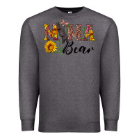 Charcoal Heather pink mama bear with cute bear Premium Sweatshirt - Artiststas