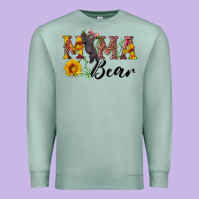 Pink Mama Bear With Cute Bear Premium Sweatshirt Designed By Artiststas