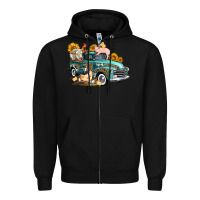 Black western farm truck coop animals farm animals Zipper Hoodie - FaDigitalArtStudio