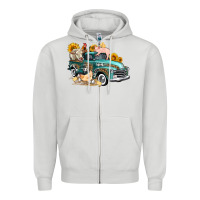 Dove Grey western farm truck coop animals farm animals Zipper Hoodie - FaDigitalArtStudio