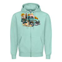 Seafoam western farm truck coop animals farm animals Zipper Hoodie - FaDigitalArtStudio