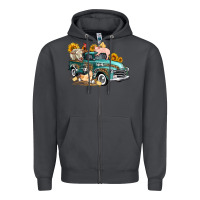 Smoke western farm truck coop animals farm animals Zipper Hoodie - FaDigitalArtStudio