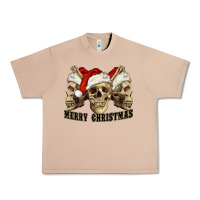 Burro Merry Christmas Skulls Urban Heavy Tee - RanaPortraitStore