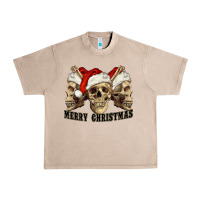 French Oak Merry Christmas Skulls Urban Heavy Tee - RanaPortraitStore