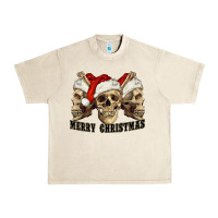 Sandshell Merry Christmas Skulls Urban Heavy Tee - RanaPortraitStore