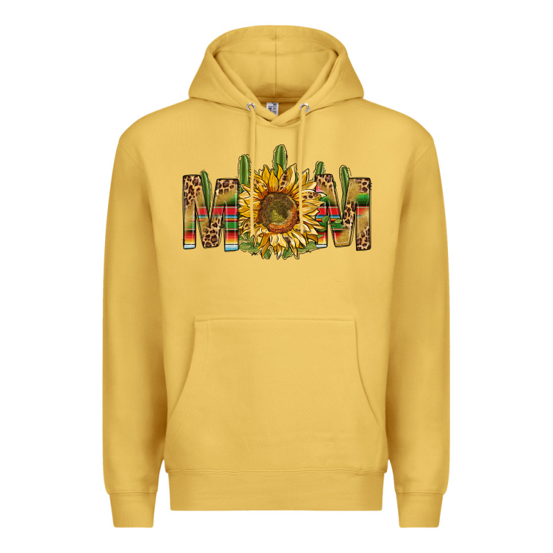 Western Mom With Sunflower Premium Hoodie by NancyCooperArtShop | Teevron