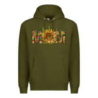 Army Green western mom with sunflower Premium Hoodie - NancyCooperArtShop