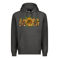 Charcoal Heather western mom with sunflower Premium Hoodie - NancyCooperArtShop