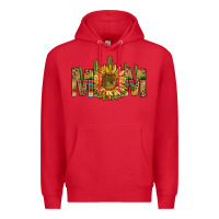 Red western mom with sunflower Premium Hoodie - NancyCooperArtShop