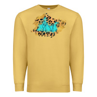 Antique Gold glitter leopard turquoise patch Premium Sweatshirt - AdoDesignShop