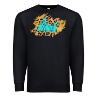 Black glitter leopard turquoise patch Premium Sweatshirt - AdoDesignShop