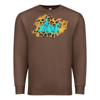Chestnut glitter leopard turquoise patch Premium Sweatshirt - AdoDesignShop