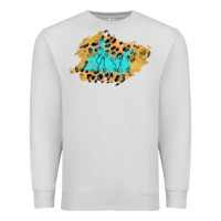 Dove Grey glitter leopard turquoise patch Premium Sweatshirt - AdoDesignShop