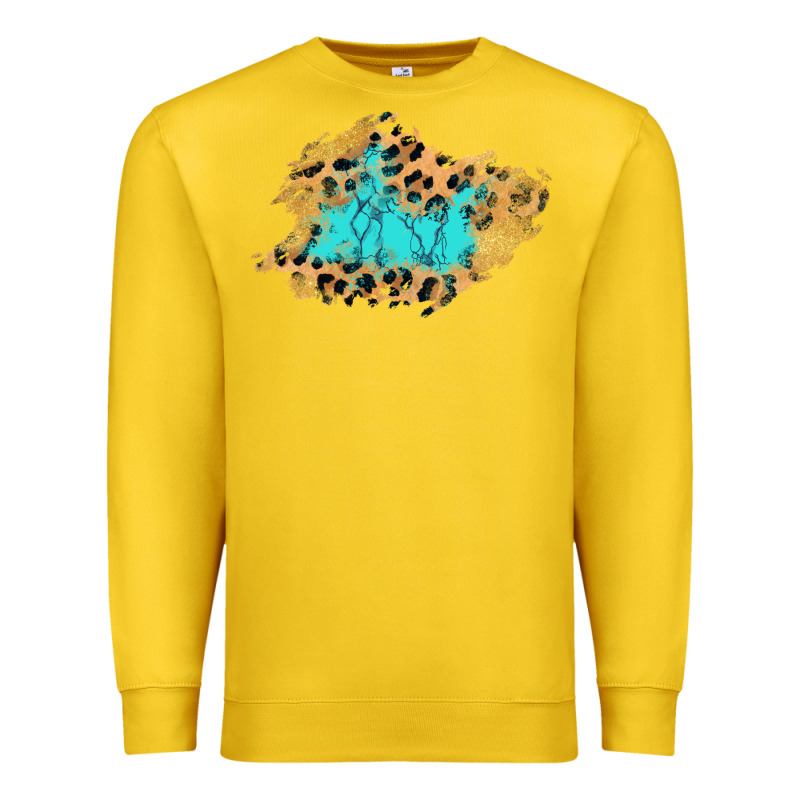 Glitter Leopard Turquoise Patch Premium Sweatshirt by AdoDesignShop | Teevron