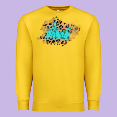 Glitter Leopard Turquoise Patch Premium Sweatshirt Designed By Adodesignshop