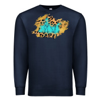 Navy glitter leopard turquoise patch Premium Sweatshirt - AdoDesignShop