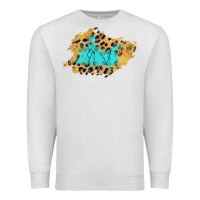 Oatmeal Heather glitter leopard turquoise patch Premium Sweatshirt - AdoDesignShop