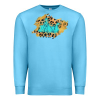 Ocean Blue glitter leopard turquoise patch Premium Sweatshirt - AdoDesignShop