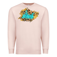 Pale Pink glitter leopard turquoise patch Premium Sweatshirt - AdoDesignShop