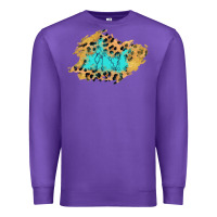 Purple glitter leopard turquoise patch Premium Sweatshirt - AdoDesignShop