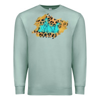 Seafoam glitter leopard turquoise patch Premium Sweatshirt - AdoDesignShop