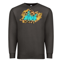 Smoke glitter leopard turquoise patch Premium Sweatshirt - AdoDesignShop