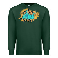 Sports Green glitter leopard turquoise patch Premium Sweatshirt - AdoDesignShop