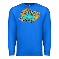 True Royal glitter leopard turquoise patch Premium Sweatshirt - AdoDesignShop