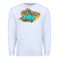White glitter leopard turquoise patch Premium Sweatshirt - AdoDesignShop