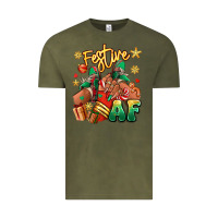 Vintage Olive Festive af Christmas black girl sneakers Vintage Tee - RanaPortraitStore