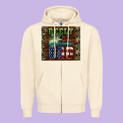 Reely Awesome Dad Zipper Hoodie Designed By Hra Design Shop
