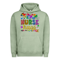 Pigment Oil Green Free Nurse Hugs Pride LGBTQ+ Urban Hoodie - BundleAndBundleShop
