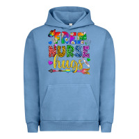 Pigment Pebble Blue Free Nurse Hugs Pride LGBTQ+ Urban Hoodie - BundleAndBundleShop