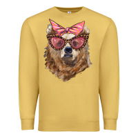 Antique Gold mama bear with glasses and bandana Premium Sweatshirt - Artiststas