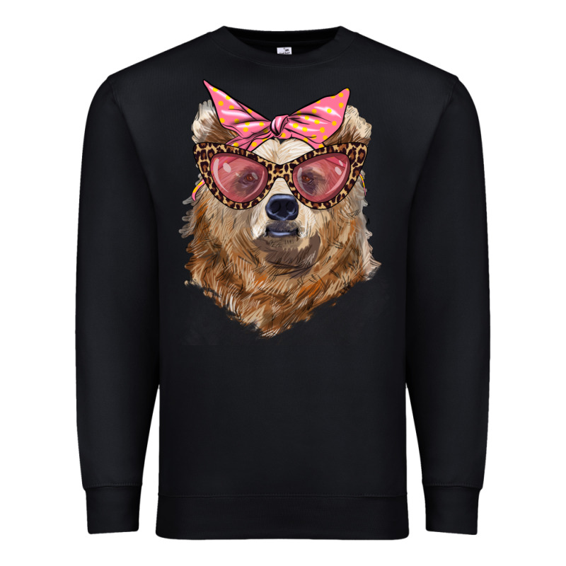 Mama Bear With Glasses And Bandana Premium Sweatshirt by Artiststas | Teevron