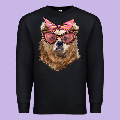 Mama Bear With Glasses And Bandana Premium Sweatshirt Designed By Artiststas
