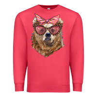 Cardinal mama bear with glasses and bandana Premium Sweatshirt - Artiststas