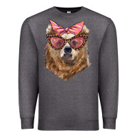 Charcoal Heather mama bear with glasses and bandana Premium Sweatshirt - Artiststas