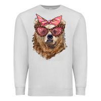 Dove Grey mama bear with glasses and bandana Premium Sweatshirt - Artiststas