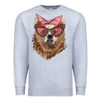 Heather Grey mama bear with glasses and bandana Premium Sweatshirt - Artiststas